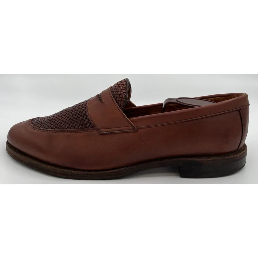 Allen Edmonds Leyland Chili Brown Leather Penny Loafer Dress Shoes Men's 10D